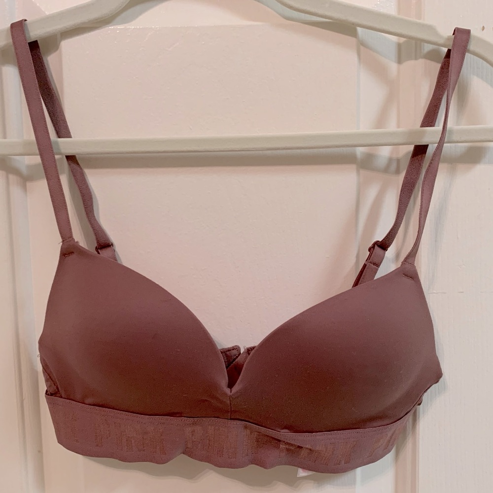 Wireless PINK push-up T-shirt bra